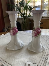 2 Floral Candlestick Holders