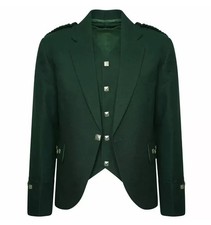 Men’s Green Argyle kilt jacket and waistcoat wedding kilt jacket