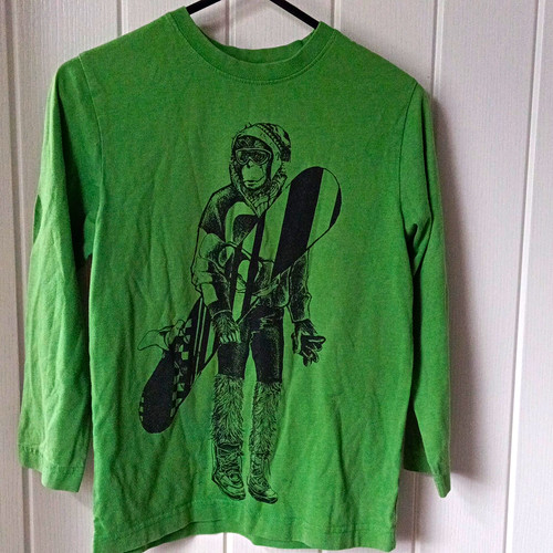 Green cotton long sleeve crew - long,