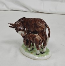 Irish Dresden Figurine, Donkey and foal. 11cm x 8cm. Great Condition - E26