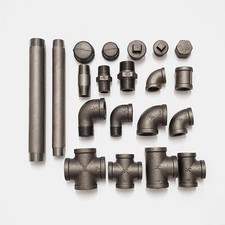 Black malleable iron fittings - black,
