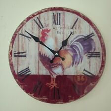 Glass Cockerel Clock Wall
