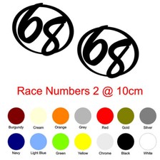 Race Number 10cm Vinyl Stickers Scooter Leg Shield Motorcross Bike Racing Decals