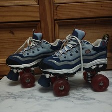 Skechers Sport - Size 4 - Roller Skates - Quad 4 Wheeler Shoes - Outdoor - Blue