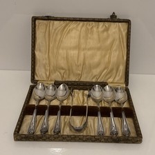 Roberts Belk Romney Plate Silver Plate Tea Spoons Set In Decor Box Pat. 667120