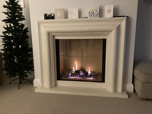 Stone fireplace surround