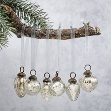 Mini Christmas Baubles Silver