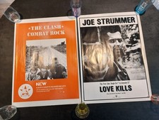 The Clash Combat Rock Poster And Joe Stummer Love Kills CBS Punk Poster