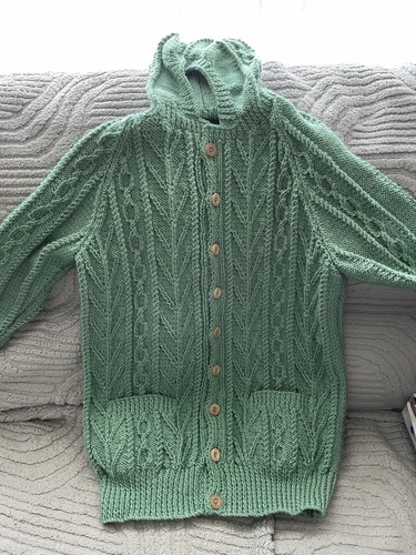 Ladies hand knitted green - knitted,