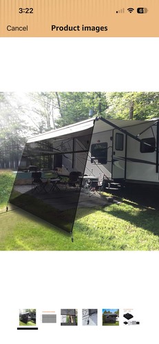 Portable black awning - portable, rv