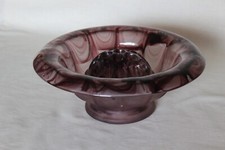 Art Deco Purple Cloud Glass 2 Piece Centrepiece Flower Bowl by Davidson