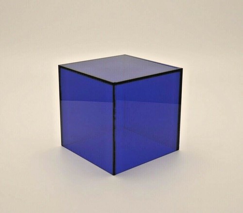 Blue plastic perspex cube - blue,