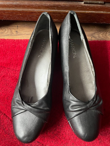 Markon black leather shoes - markon,