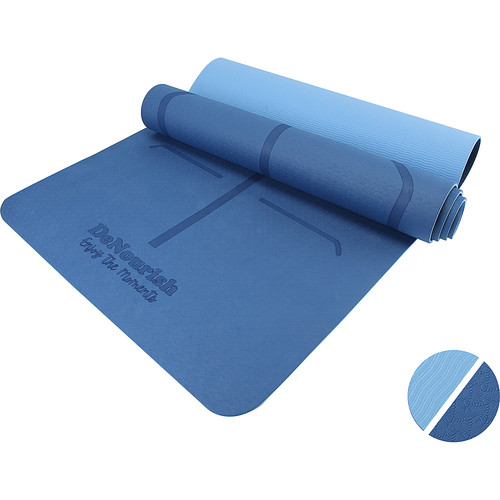Tpe yoga mat with alignment - with,
