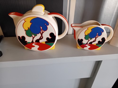 Claricecliff style teapot milk - claricecliff,