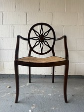 A George 111, Hepplewhite Style Mahogany Wheel Back Chair with Cane Seat, 20thC