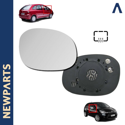 Right wing mirror glass - right, for
