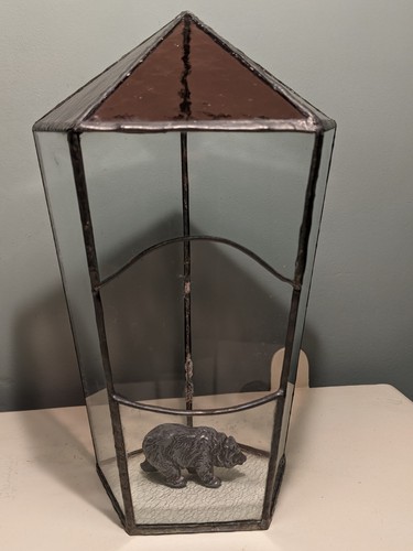 Vintage stained glass lead - stained, &