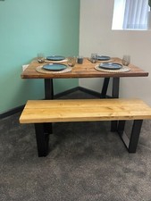 Rustic Timber Dining Table Urban Reclamation Handmade Steel Legs Bespoke