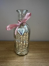 Glass mercury silver vase - glass,