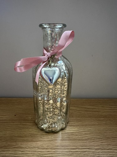 Glass mercury silver vase with - glass,