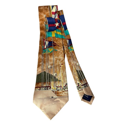 Vtg nautica silk - tie, yacht