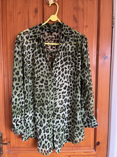 Zara green animal - animal, blouse