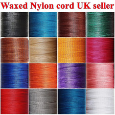 Waxed Nylon Cord 1mm Craft Art Jewellery Bracelet Strong Durable 5m to 50m