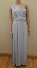 M&S COLLECTION Silver Grey Satin Multiway Maxi Dress Sz UK 8 10 12 18