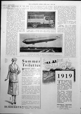 Old Print Dennis Lorry Carreras Arcadia New Airship British Rigid R9 1919