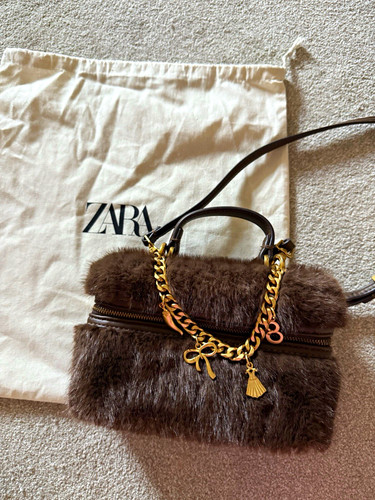 Zara brown faux fur - zara,