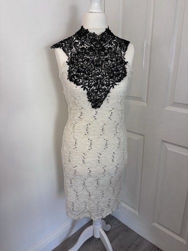 Quiz ivory black lace - ivory, sequin