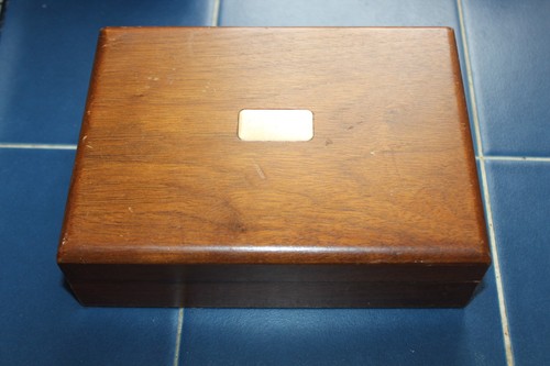 Brass plate inlaid - , wooden