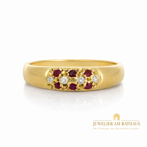 Vintage ruby diamond ring - vintage, 585