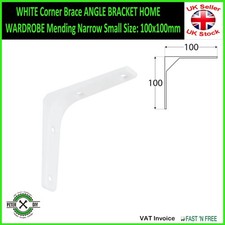 WHITE Corner Brace ANGLE BRACKET HOME WARDROBE Mending Narrow Small 5 Sizes