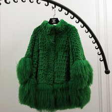 Natural Rabbit Fur Long Vest
