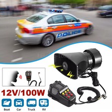 100W 12V 7 Tone Sound Car Police Siren Horn Megaphone With Mic PA Speaker System