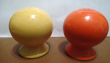 FIESTA WARE Yellow SALT and Orange PEPPER Shakers-Very Good-Take a L@@K