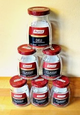 6 Empty Mustard Jars Clear