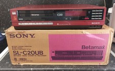 Sony SL-C20UB Boxed Betamax Video Recorder In Rare Red-Excellent Condition