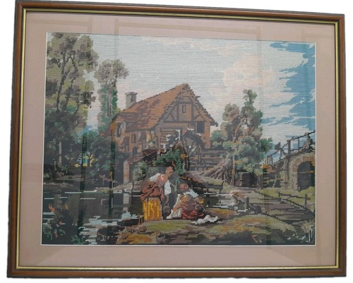 Vintage framed tapestry - vintage,