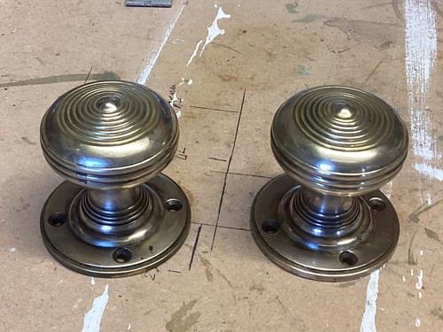 Reclaimed solid brass reeded - solid,