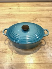 Le Creuset Vintage Turquoise Cast Iron 29 Oval Casserole Dish with Lid VGC