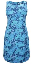 Ladies / Women's Ex-Pepperberry Shift Dress Blue Floral Jacquard Fabric Lined
