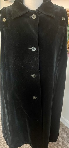 Gothic black velvet cape - velvet,