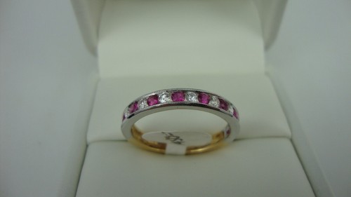 18ct yellow white gold ruby - yellow,