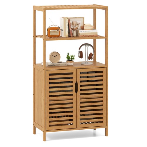 Bamboo storage cabinet with - storage,