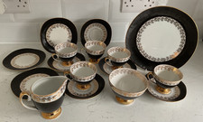 Vintage Chodziez Polish Ceramic Tea Cups, Plates, Sugar Bowl, Creamer.