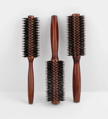 Wooden round hair brush - wooden,