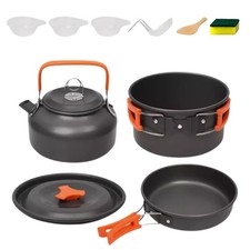 Camping Cookware Kit Hiking Picnic Cooking Pot Pan Set Portable Outdoor Durable